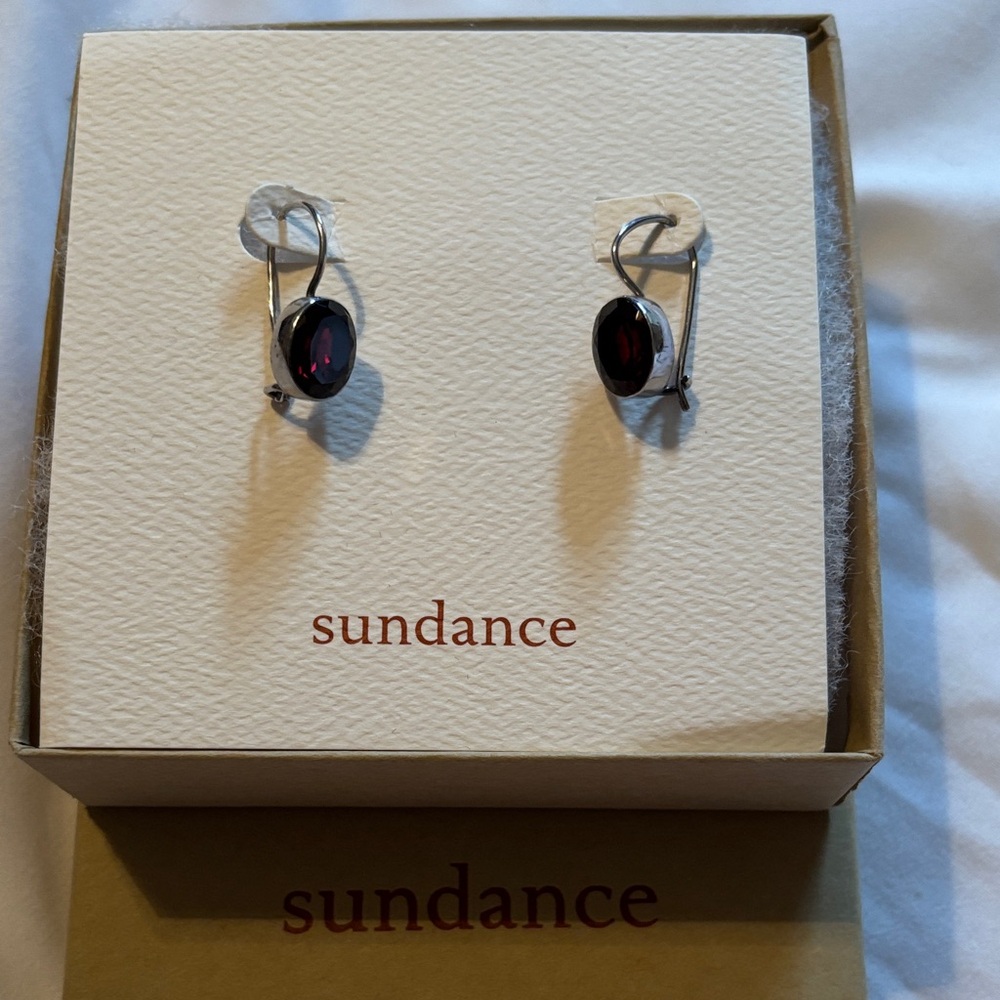 Sundance Garnet lever back Earrings